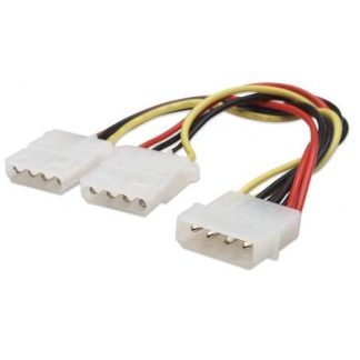 MANHATTAN CABLE 4 PIN MOLEX MACHO - 2 X 4-PIN MOLEX HEMBRA 20CM