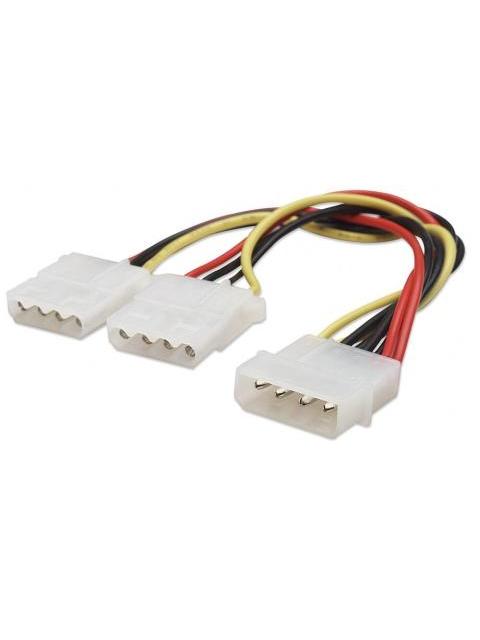 MANHATTAN CABLE 4 PIN MOLEX MACHO - 2 X 4-PIN MOLEX HEMBRA 20CM