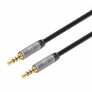 MANHATTAN CABLE AUX 3.5MM MACHO - 3.5MM MACHO 5 METROS NEGRO-PLATA