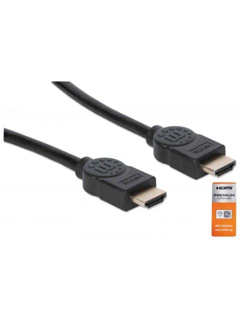 MANHATTAN CABLE CERTIFICADO PREMIUM HDMI 2.0 MACHO - HDMI 2.0 MACHO 4K 60HZ 1.8 METROS NEGRO