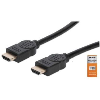 MANHATTAN CABLE CERTIFICADO PREMIUM HDMI 2.0 MACHO - HDMI 2.0 MACHO 4K 60HZ 3 METROS NEGRO