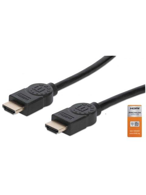 MANHATTAN CABLE CERTIFICADO PREMIUM HDMI 2.0 MACHO - HDMI 2.0 MACHO 4K 60HZ 3 METROS NEGRO
