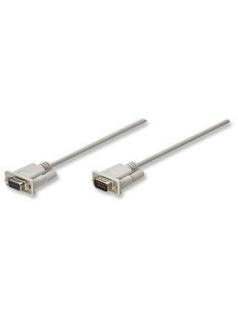 MANHATTAN CABLE DB9 MACHO - DB9 HEMBRA 1.8 METROS GRIS