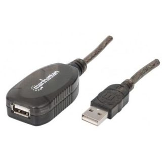 MANHATTAN CABLE DE EXTENSION ACTIVA USB DE ALTA VELOCIDAD ENCADENABLE USB A MACHO - HEMBRA 20 METROS NEGRO