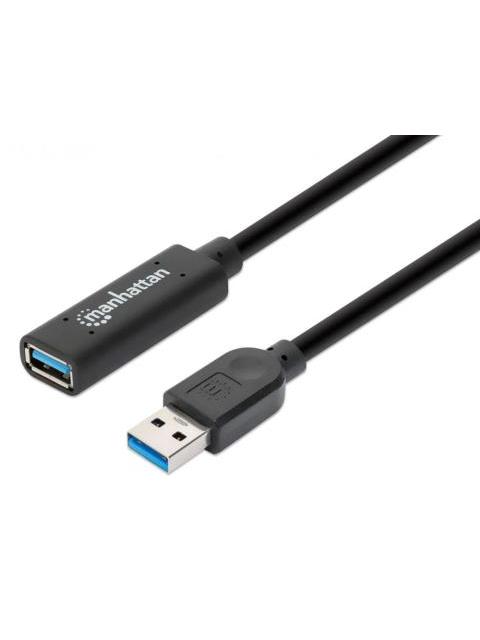 MANHATTAN CABLE DE EXTENSION USB 3.0 A MACHO - USB A HEMBRA 10 METROS NEGRO