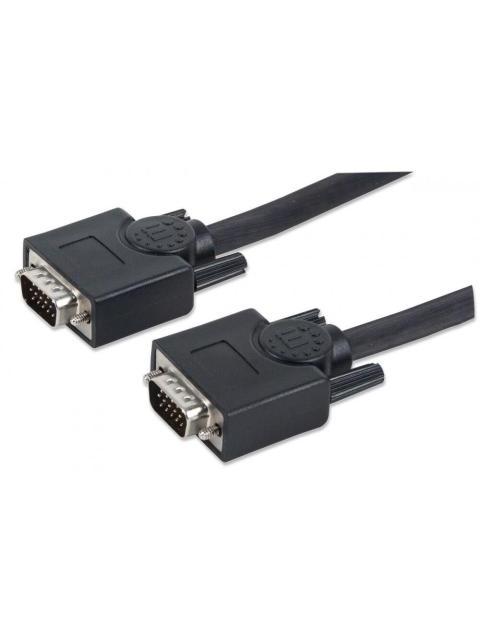MANHATTAN CABLE DE VIDEO PARA MONITOR SVGA 8MM VGA (D-SUB) MACHO - VGA (D-SUB) MACHO 7.5 METROS NEGRO