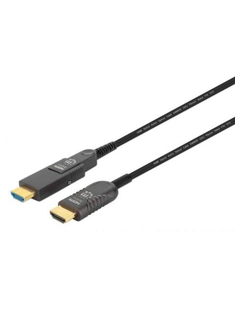 MANHATTAN CABLE DESMONTABLE HDMI OPTICO HDMI-A MACHO - HDMI-D MACHO 4K 60HZ 20 METROS NEGRO