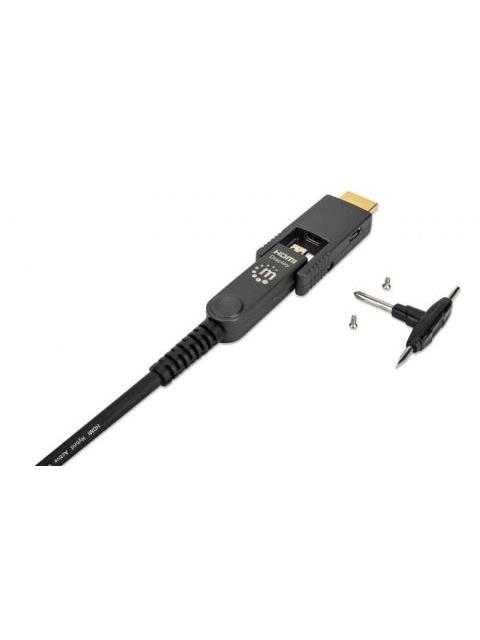 MANHATTAN CABLE DESMONTABLE HDMI OPTICO HDMI-A MACHO - HDMI-D MACHO 4K 60HZ 20 METROS NEGRO - Image 5