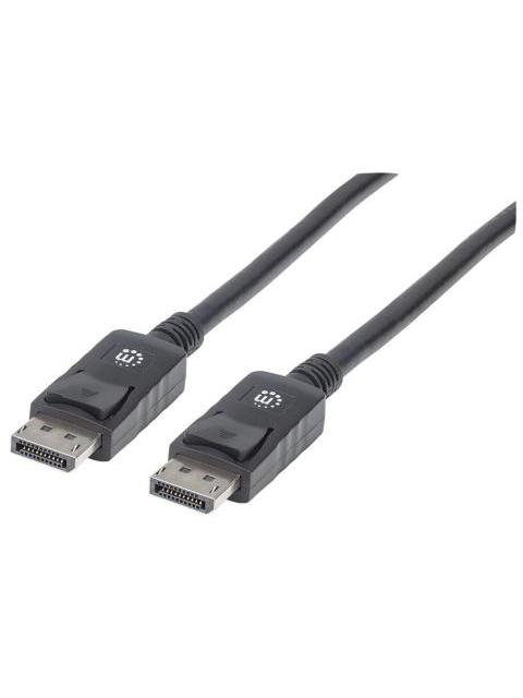 MANHATTAN CABLE DISPLAYPORT 1.2 MACHO - DISPLAYPORT 1.2 MACHO 4K 60HZ 1.3 METROS NEGRO
