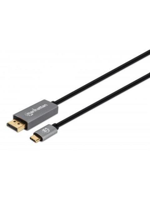 MANHATTAN CABLE DISPLAYPORT 1.4 MACHO - USB-C MACHO 8K 60HZ 2 METROS NEGRO