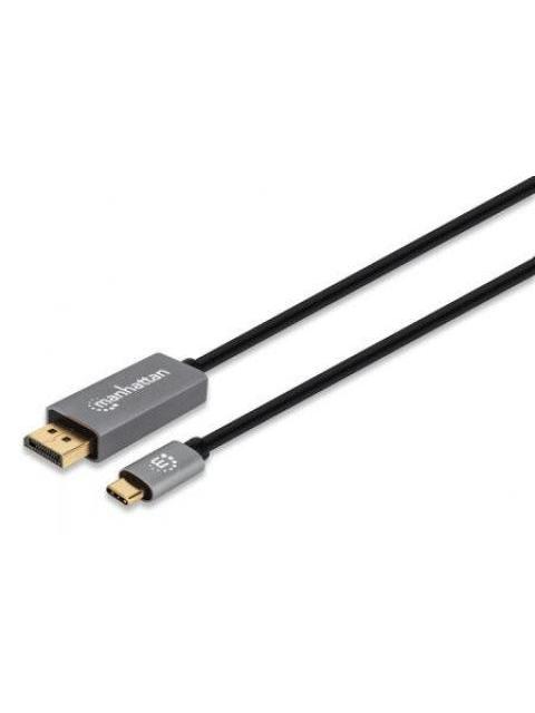 MANHATTAN CABLE DISPLAYPORT 1.4 MACHO - USB C MACHO 8K 60HZ 3 METROS NEGRO