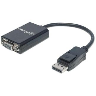 MANHATTAN CABLE DISPLAYPORT MACHO - VGA (D-SUB) HEMBRA 60HZ 15CM NEGRO