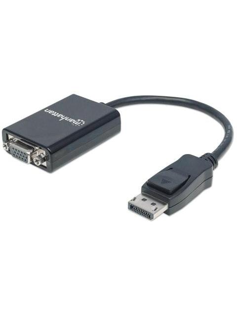 MANHATTAN CABLE DISPLAYPORT MACHO - VGA (D-SUB) HEMBRA 60HZ 15CM NEGRO