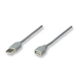 MANHATTAN CABLE EXTENSION USB MACHO - USB HEMBRA 1.8 METROS GRIS