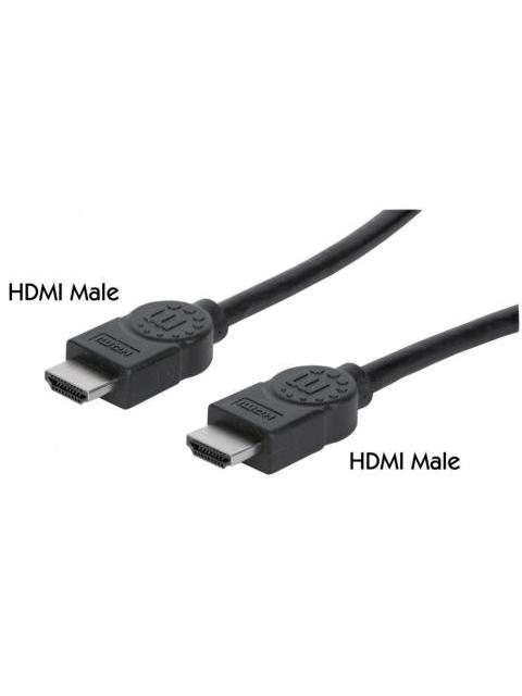 MANHATTAN CABLE HDMI DE ALTA VELOCIDAD CON CANAL ETHERNET HDMI MACHO - HDMI MACHO 4K 30HZ 3 METROS NEGRO