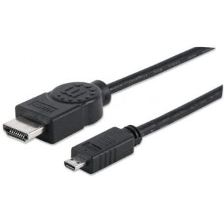 MANHATTAN CABLE HDMI DE ALTA VELOCIDAD CON CANAL ETHERNET HDMI MACHO - MICRO HMDI 4K 30HZ 2 METROS NEGRO