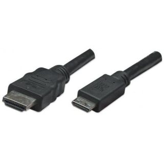 MANHATTAN CABLE HDMI DE ALTA VELOCIDAD MINI HDMI MACHO - HDMI MACHO 4K 1.8 METROS NEGRO