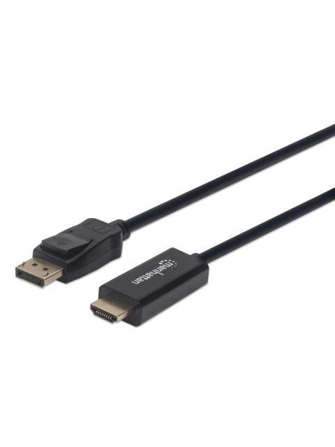 MANHATTAN CABLE HDMI MACHO - DISPLAYPORT MACHO 1080P 60HZ 3 METROS NEGRO