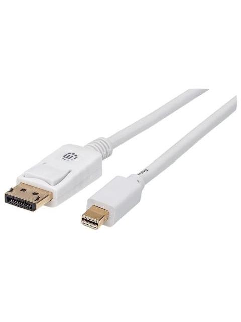 MANHATTAN CABLE MINI DISPLAYPORT 1.2 MACHO - DISPLAYPORT 1.2 MACHO 4K 60HZ 2 METROS BLANCO