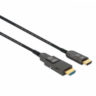 MANHATTAN CABLE OPTICO ACTIVO HDMI MACHO - HDMI MACHO CON CONECTOR DESMONTABLE 50 METROS NEGRO
