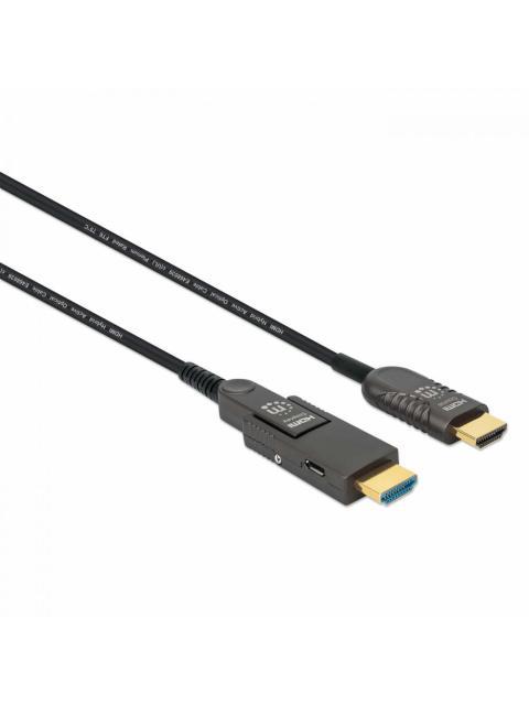 MANHATTAN CABLE OPTICO ACTIVO HDMI MACHO - HDMI MACHO CON CONECTOR DESMONTABLE 50 METROS NEGRO