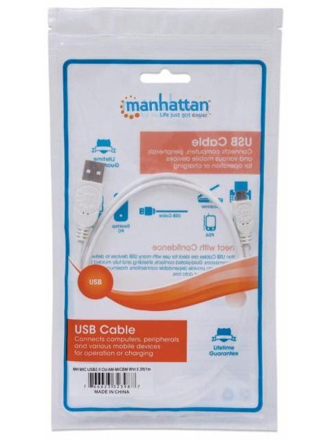 MANHATTAN CABLE PARA DISPOSITIVOS USB DE ALTA VELOCIDAD USB 2.0 A MACHO - MICRO USB 2.0 B MACHO 1 METRO BLANCO - Image 6
