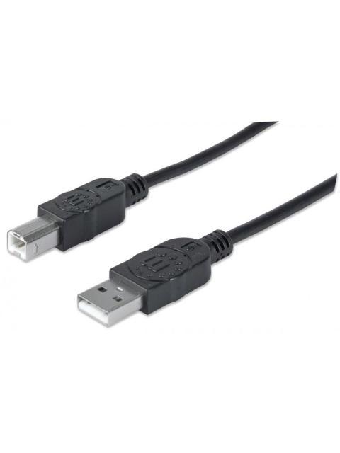 MANHATTAN CABLE PARA DISPOSITIVOS USB DE ALTA VELOCIDAD USB 2.0 A MACHO - USB 2.0 B MACHO 1.8 METROS NEGRO