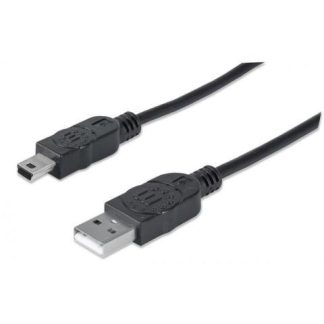 MANHATTAN CABLE USB A MACHO - USB MINI B MACHO 1.8 METROS NEGRO