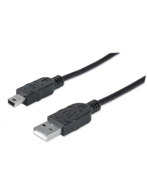 MANHATTAN CABLE USB A MACHO - USB MINI B MACHO 1.8 METROS NEGRO