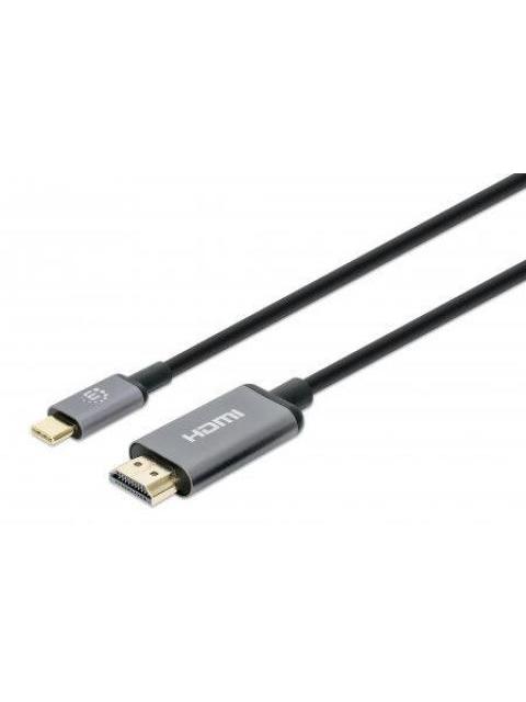 MANHATTAN CABLE USB C MACHO - HDMI MACHO 2 METROS NEGRO-PLATA