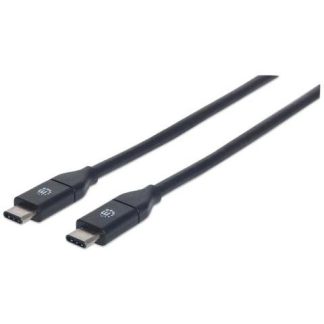 MANHATTAN CABLE USB C MACHO - USB C MACHO 50CM NEGRO