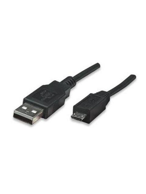 MANHATTAN CABLE USB DE ALTA VELOCIDAD USB 2.0 A MACHO - MICRO USB 2.0 B MACHO 1 METRO NEGRO