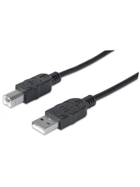 MANHATTAN CABLE USB DE ALTA VELOCIDAD USB 2.0 A MACHO - USB 2.0 B MACHO 5 METROS NEGRO