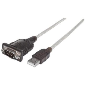 MANHATTAN CABLE USB MACHO - DB9 MACHO 1.8 METROS PLATA