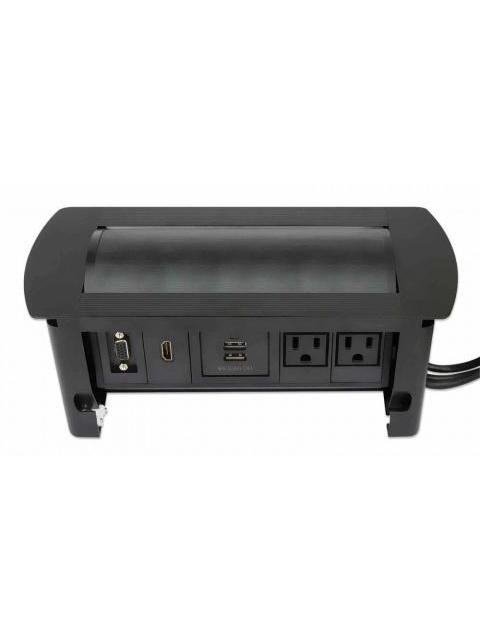 MANHATTAN CAJA PARA MESA 164832 2 PUERTOS + 2X USB NEGRO - Image 7