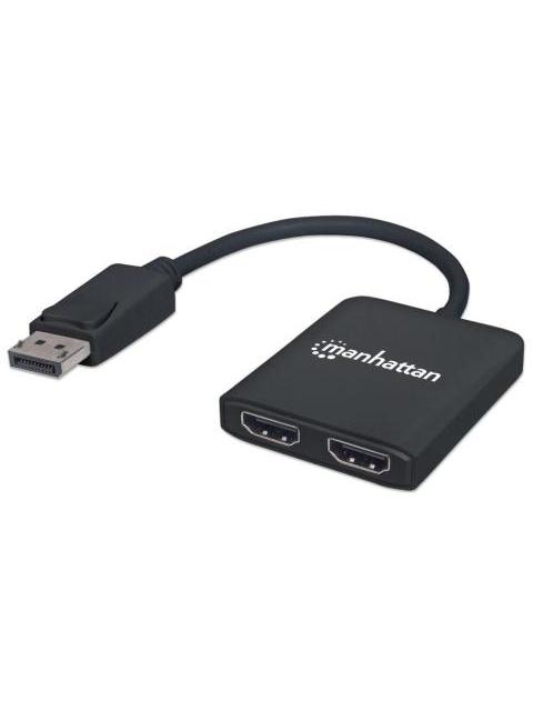 MANHATTAN DIVISOR DE VIDEO DISPLAYPORT MACHO - 2X HDMI HEMBRA NEGRO