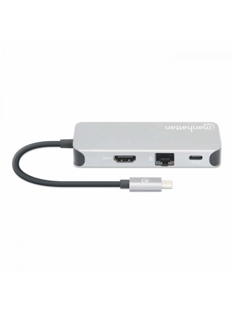 MANHATTAN DOCKING STATION 130615 USB C 3X USB 1X USB C 1X HDMI 1X RJ-45 1X SD 1X MICRO SD GRIS - Image 5