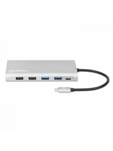 MANHATTAN DOCKING STATION 130660 USB C 4X USB 2X USB C 3X HDMI 1X RJ-45 1X SD 1X MICRO SD GRIS - Image 5