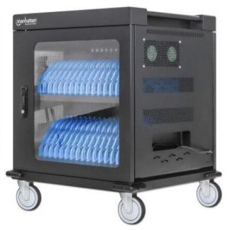 MANHATTAN ESTACION DE CARGA 180931 32 CONTACTOS AC 120V NEGRO