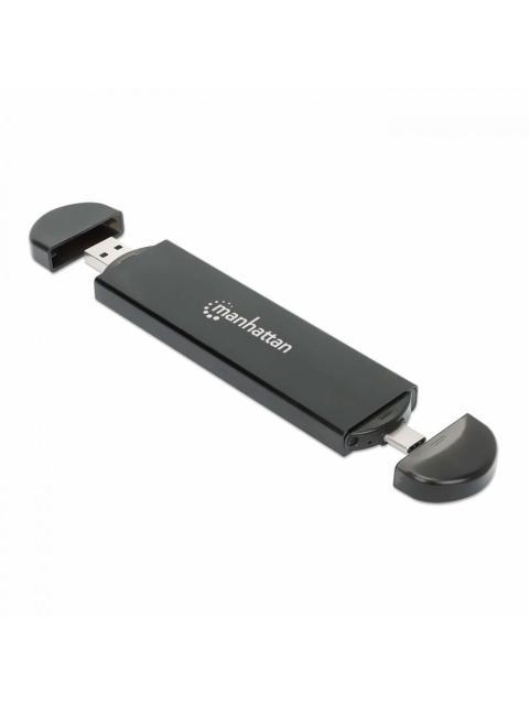 MANHATTAN GABINETE DE SSD M.2 USB-A-USB-C NEGRO