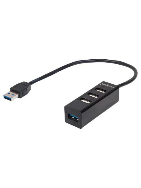 MANHATTAN HUB USB A 3.0 DE 4 PUERTOS 5000 MBIT-S NEGRO