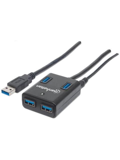 MANHATTAN HUB USB A 3.0 DE SUPERVELOCIDAD 4 PUERTOS 5000 MBIT-S CON FUENTE
