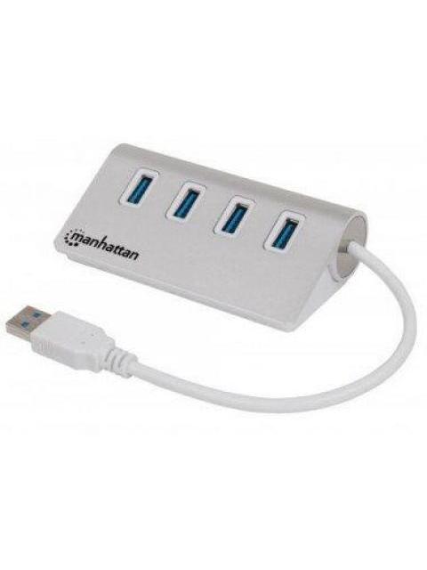MANHATTAN HUB USB A 3.1 MACHO - 4X USB A 3.0 HEMBRA 5000 MBIT-S BLANCO