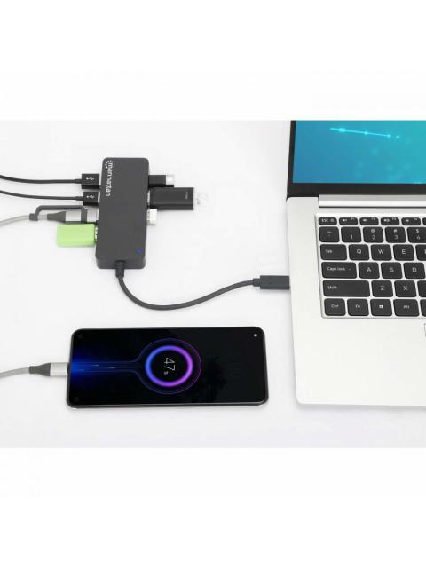 MANHATTAN HUB USB-C MACHO 7X USB-A 3.2 1X USB MICRO-B 5 GBIT-S NEGRO - Image 6