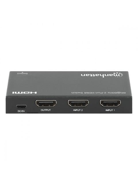 MANHATTAN SWITCH HDMI DE 2 PUERTOS 3X HDMI HEMBRA NEGRO
