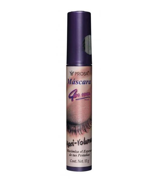 MASCARA 4 EN UNO MAXI VOLUMEN NEGRO C 13 GR. MAXIMIZA EL ESPESOR PROSA