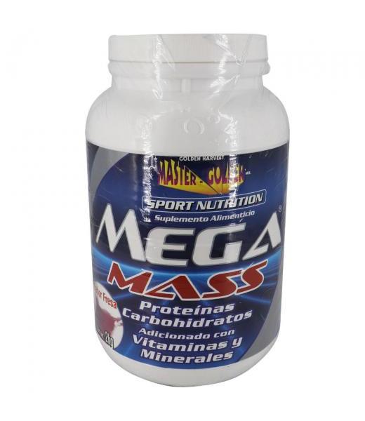 MEGA MASS FRESA 2KG. PROTEINASCARBOHIDRATOS ADIC. C VIT Y MINERAL GOLDEN HARVEST