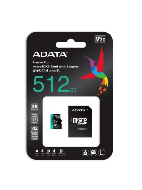 MEMORIA FLASH ADATA PREMIER PRO 512GB MICROSDXC UHS-I CLASE 10 CON ADAPTADOR