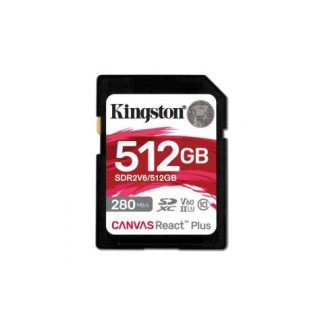 MEMORIA FLASH KINGSTON CANVAS REACT PLUS 512GB SD UHS-II CLASE 10