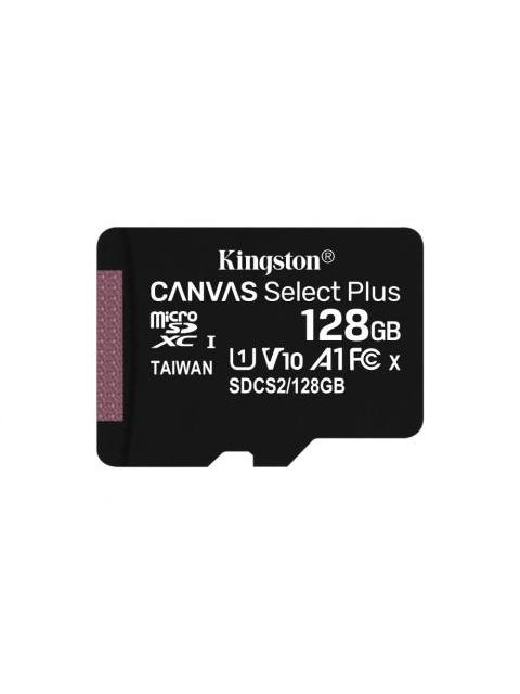 MEMORIA FLASH KINGSTON CANVAS SELECT PLUS 128GB MICROSDXC UHS-I CLASE 10 CON ADAPTADOR
